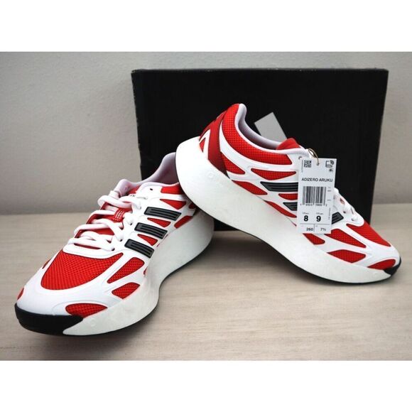 Adidas JI0308 Men's Sz 8 Women's Sz 9 White/Red Adizero Aruku Casual Shoes - Picture 1 of 12